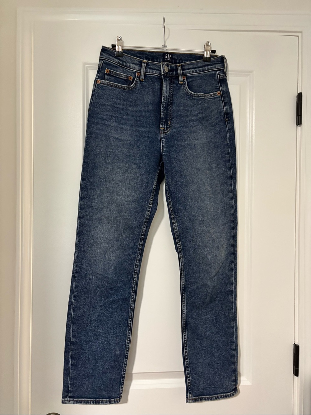 GAP Women's Straight Leg Jeans in Dark Blue Wash